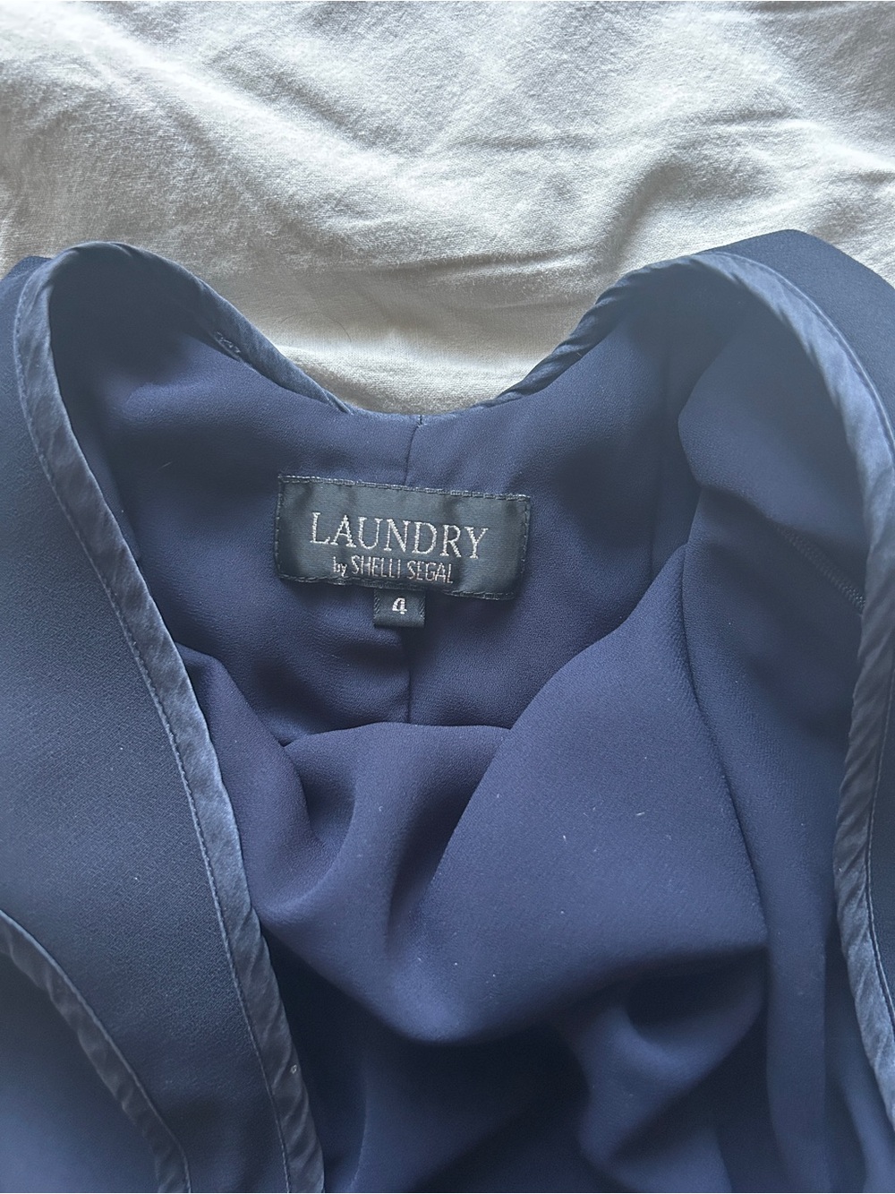 Vintage Classic Navy Sleeveless Dress - Shelli Segal size 4 - Picture 5 of 6